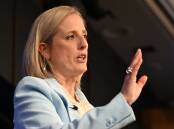 Minister for Finance Katy Gallagher gives her first National Press Club address. Picture by Elesa Kurtz