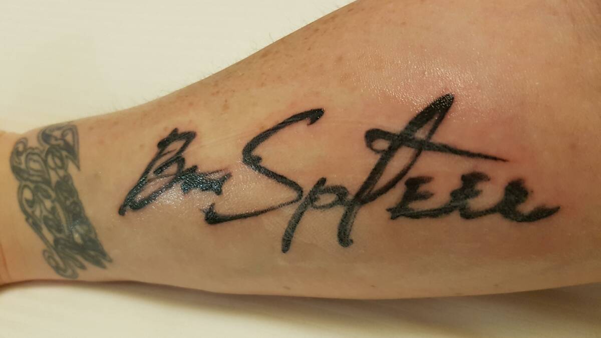 Bruce ink: May Dahle's Springsteen signature tattoo from her Hope Estate experience. 