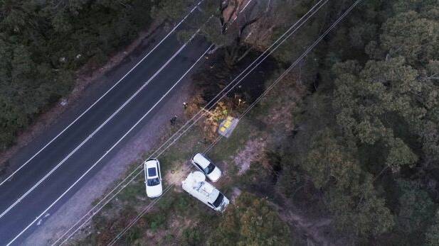 The scene of the fiery fatal crash in North Narrabeen. Photo: Nick Moir