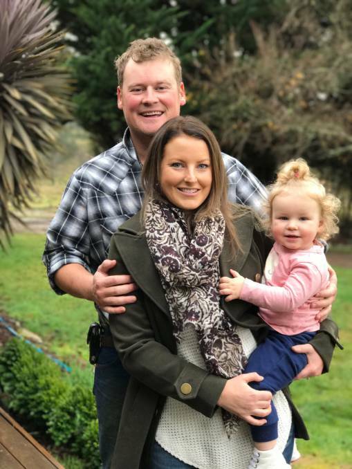The Tune Up For Farmers (TUFF) workshop Cathcart farmer, Michael Shannon, attended in Bega earlier this year enabled him to reassess his work and family priorities. He is pictured with his wife, Alice, and daughter, Sophie.