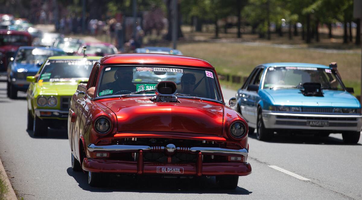 REV-HEAD Heaven: Muscle machines will rumble down Canberra's Northbourne Avenue to kick-off Summernats celebrations.