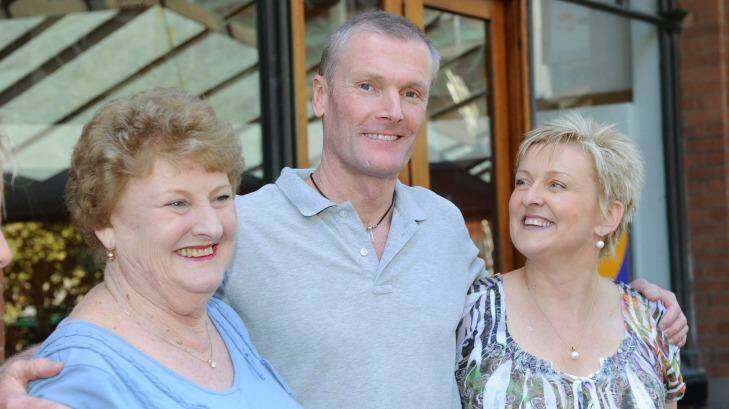 Gordon Wood, pictured with his family after being acquitted n 2012 of the murder of his girlfriend, Caroline Byrne. Photo: Adam Hollingworth