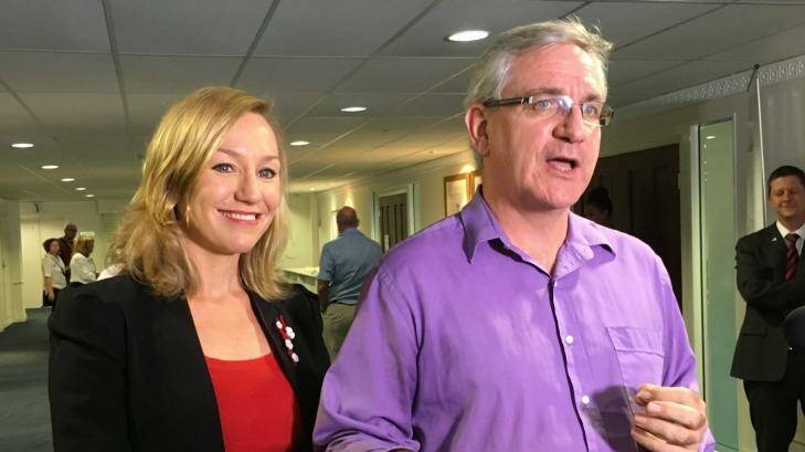 Senator Larissa Waters and Andrew Bartlett are one and two respectively on the Greens' Queensland Senate ballot. Photo: Cameron Atfield