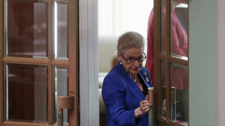 Bronwyn Bishop at Parliament House in Canberra on Wednesday. Photo: Andrew Meares Photo: Andrew Meares