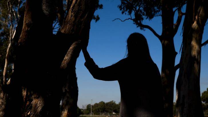 Domestic violence victim "Layla" in Sydney.  Photo: Janie Barrett