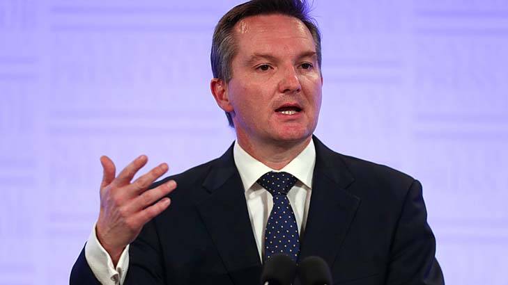 "This government's values tell them it is OK to [send] cheques for $50,000 to millionaires who have a baby while cutting the pension": Chris Bowen, shadow treasurer. Photo: Alex Ellinghausen