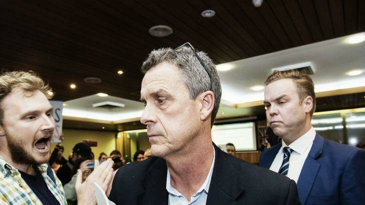 Inner West Council Administrator Richard Pearson was heckled at the council meeting. Photo: Christopher Pearce