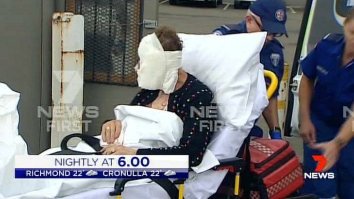 The elderly woman remains in a serious, but stable condition as Blacktown Police investigate the assault. Photo: 7 News Sydney