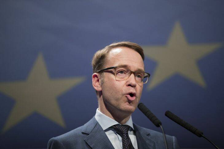 Jens Weidmann, president of the Deutsche Bundesbank, speaks during Euro Finance Week in Frankfurt, Germany, on Friday, Nov. 18, 2016. European Central Bank (ECB) President Mario Draghi said the recovery in the 19-nation euro area isn't yet strong enough to deliver sustained reflation, and the current level of monetary support will be a ??????key ingredient?????? for the economic outlook in the coming years. Photographer: Jasper Juinen/Bloomberg
