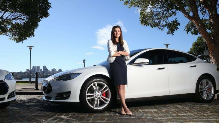 Pia Peterson's company has four electric cars. Photo: Louise Kennerley