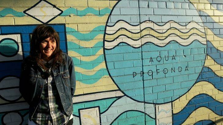 Courtney Barnett at the Fitzroy pool: "Basically, everything I sing about is something that happened." Photo: Pat Scala