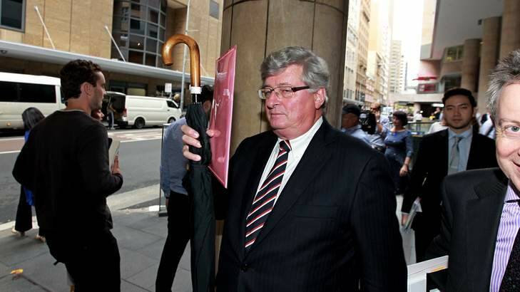 Waiting for his first dollar: Peter Canaway leaves the inquiry after giving evidence on Monday. Photo: Ben Rushton