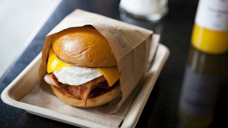 Bacon, egg and cheese sandwich from Eggslut. Photo: Photograph: Jakob N. Layman