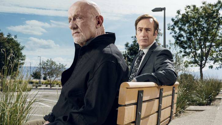Jonathan Banks as Mike Ehrmantraut and Bob Odenkirk as Jimmy McGill in <i>Better Call Saul</i>.  Photo: AMC