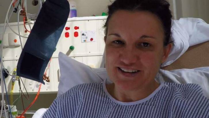 Jacqui Lambie sent a video message to fellow former Palmer United Party senator Glenn Lazarus from her hospital bed.