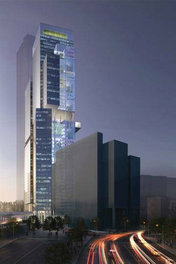 Winner: Twin towers featuring ??public space in the sky?? win

Parramatta Square design.