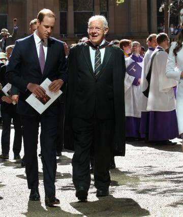 Anglican Dean of Sydney Phillip Jensen with the Duke and Duchess of Cambridge on their visit to Sydney. Photo: Toby Zema