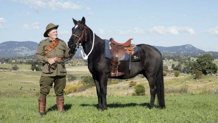 Jim Hamilton will lead the Anzac Day parade in Tenterfield on his horse Bundygun. Photo: Peter Reid