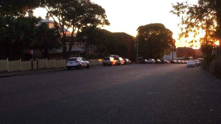 The view down the hill on Coogee Bay Road. Photo: Screen grab