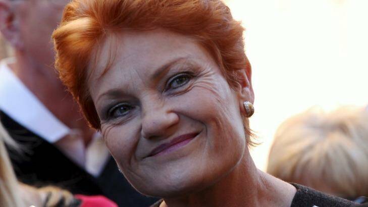Pauline Hanson has named Scott Morrison as her pick for future Liberal leader, saying Malcolm Turnbull "leans too much to the Labor side". Photo: Edwina Pickles