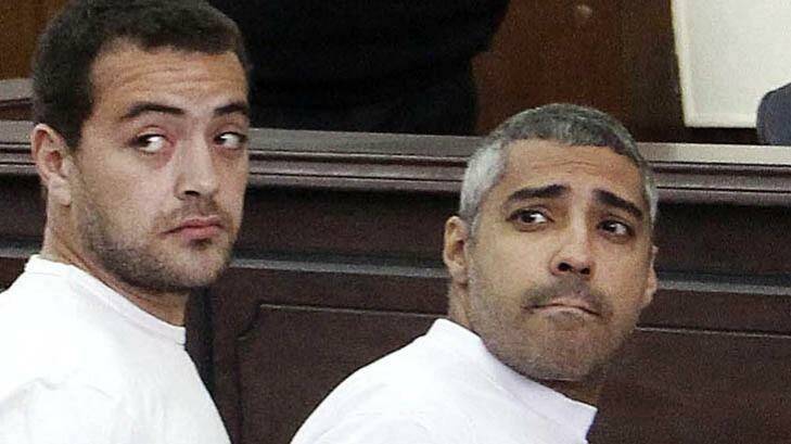  Al-Jazeera journalists Baher Mohamed and Mohammed Fahmy have been released on bail. Photo: Heba Elkholy