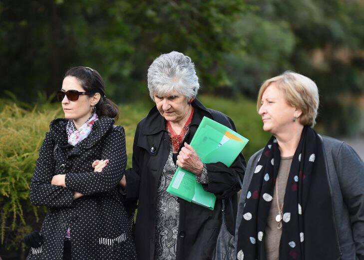 Lucina Boldi (2nd from right) at Darlinghurst Supreme court for the trial of Ryan David Evans who has pleaded not guilty of murdering her partner Keith Cini in May 2014. Sydney, NSW. 10th May, 2017. Photo: Kate Geraghty Photo: Kate Geraghty
