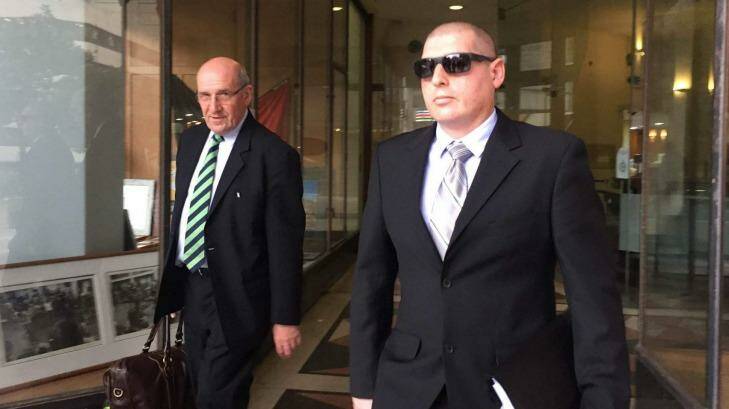 Senior Constable Shaun Moylan, right, allegedly punched a man in a northern beaches police station.  Photo: Melanie Kembrey