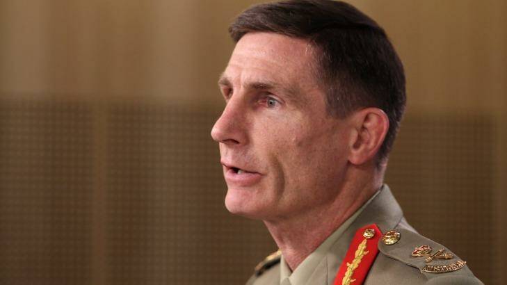 Army Chief Angus Campbell on Iraq: "We're going to be there for a little while yet."  Photo: Brendan Esposito