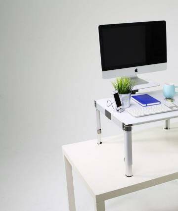 What the ZestDesk looks like, set up on an ordinary table. Photo: Supplied