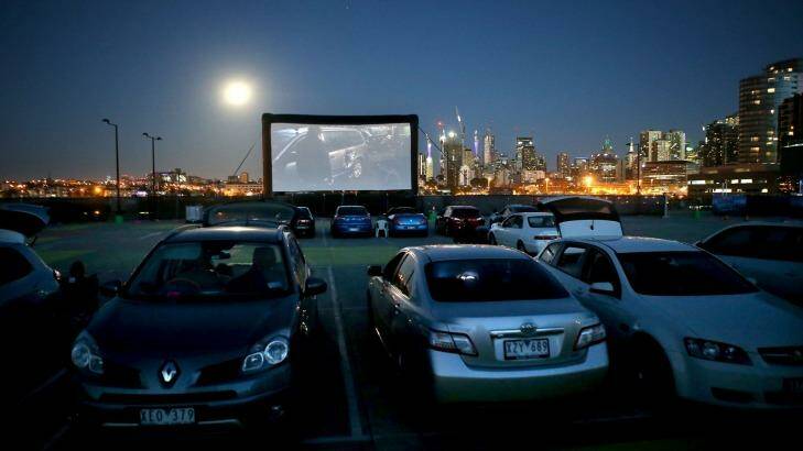 The new Backlot Rooftop Drive-in Cinema in Docklands. Photo: Pat Scala