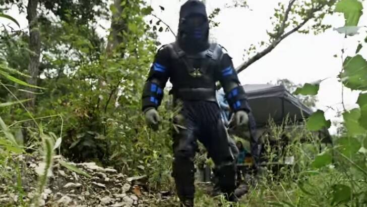 Paul Rosalie donned a special suit before the anaconda swallowed him. Photo: Screen grab, The Discovery Channel, YouTube