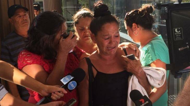 The family of Ricky Slater-Dickson speaking to the media in the days after his death.  Photo: Sam Rigney