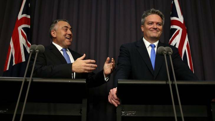 Not as bad as feared: But if you bump into Joe Hockey or Mathias Cormann in the corridor, remember to act scared. Photo: Alex Ellinghausen