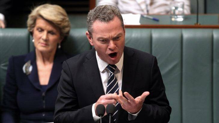 Education Minister Christopher Pyne has warned that Labor's actions could cause up to 1500 researchers to lose their jobs in the years ahead. Photo: Alex Ellinghausen