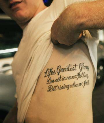 Aidan King tattoo Photo: Nic Walker