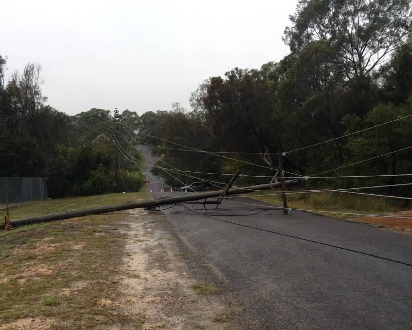 Storm damage at Bangor Road, Kenthurst, that was repaired yesterday.