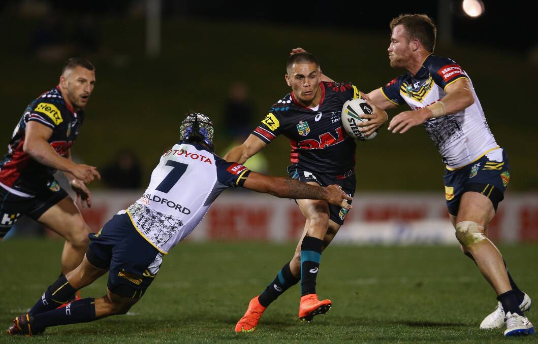 Keen to stay: Will Smith (pictured against North Queensland in 2014) in un-signed for next year but hopes to stay with the Panthers. Picture: Mark Kolbe/Getty Images 