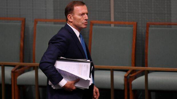 Suffered minor injuries: Former prime minister Tony Abbott. Photo: AAP
