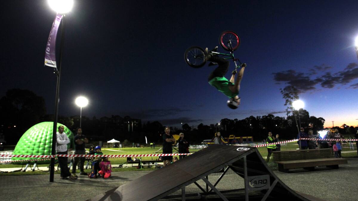 Blacktown hosted its first Sports In The Park event with BMX and skating demonstrations before the fist state of Origin match. Picture: Gene Ramirez