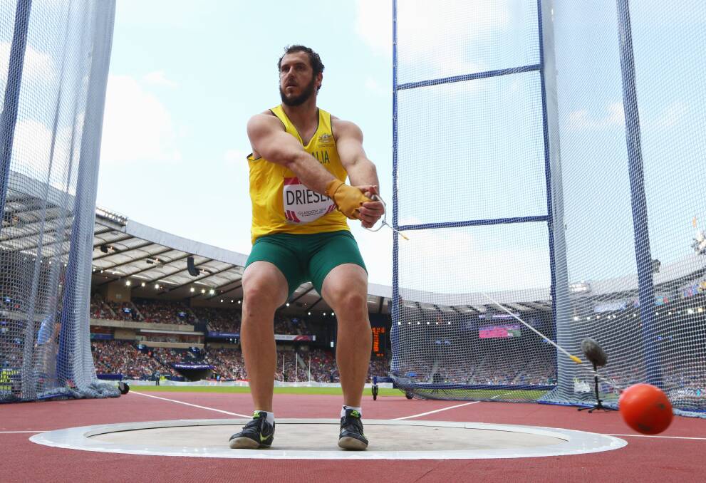 Tim Driesen in action in qualifying for the hammer throw at Commonwealth Games. Picture: GETTY IMAGES