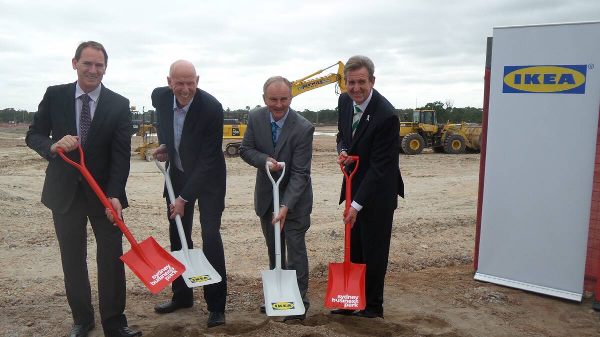 L-R Londonderry MP Bart Bassett, David Hood, Riverstone MP Kevin Conolly and Premier Barry O’Farrell